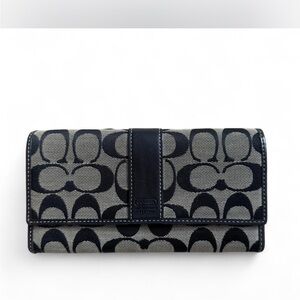 Coach Signature Black and Gray Wallet